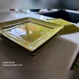 Plates 8" square from pier 1 green set of 4